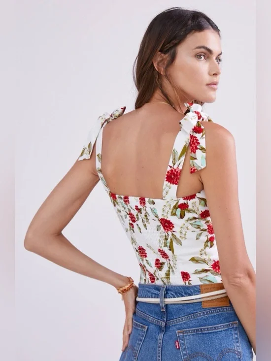 Anthropologie Eri + Ali Wildflower Cropped Tank Top Size Large - Picture 12 of 13